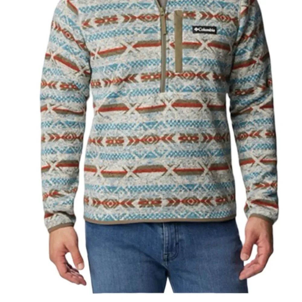 COLUMBIA Sweater Weather II Printed Half Zip Pullover Size XL